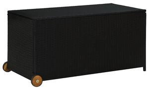 Skrzynia ogrodowa, czarna, 120x65x61 cm, rattan pe
