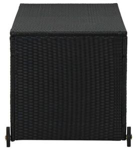 Skrzynia ogrodowa, czarna, 120x65x61 cm, rattan pe