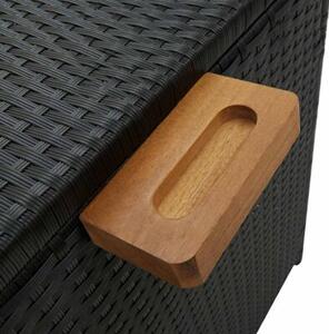 Skrzynia ogrodowa, czarna, 120x65x61 cm, rattan pe