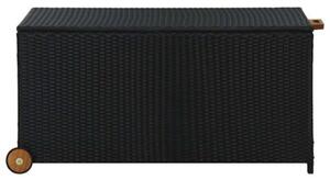 Skrzynia ogrodowa, czarna, 120x65x61 cm, rattan pe
