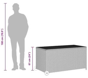 Skrzynia ogrodowa, czarna, 120x65x61 cm, rattan pe