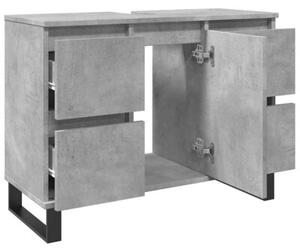 Szafka pod umywalkę łazienkową, szarość betonu, 80x33x60 cm