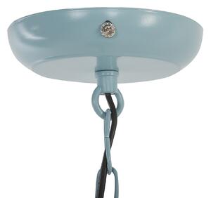 Lampa wisząca niebieska retro metalowy klosz 32 cm Didessa Beliani