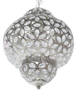 Lampa sufitowa wisząca nowoczesna styl glam z krysztalkami srebrna Bandama Beliani