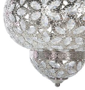 Lampa sufitowa wisząca nowoczesna styl glam z krysztalkami srebrna Bandama Beliani