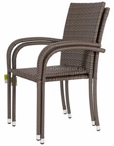 OUTLET - Krzesło ogrodowe z technorattanu MALAGA - brązowe