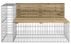 Ławka ogrodowa z gabionem, 122x71x65,5 cm, impregnowana sosna