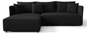 Czarna rozkładana nowoczesna sofa narożna M6-D12