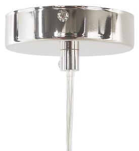 Lampa wisząca sufitowa metalowy klosz w stylu industrialnym srebrna Pinega Beliani