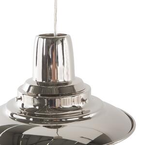 Lampa wisząca sufitowa metalowy klosz w stylu industrialnym srebrna Pinega Beliani