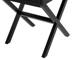 Stolik pomocniczy z szufladą styl skandynawski 55 x 40 cm czarny Monroe Beliani