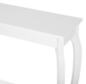 Konsola stolik z półką 100 x 30 cm styl prowansalski biała Hartford Beliani