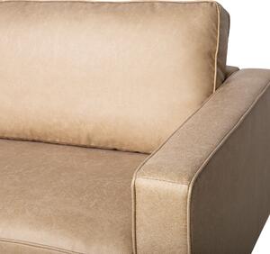 Sofa 3-osobowa beżowa ekoskóra nowoczesna retro metalowe nogi Savalen Beliani