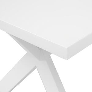 Stół do jadalni biały drewniane nogi krzyżowe prostokątny blat 180 x 100 cm Lisala Beliani
