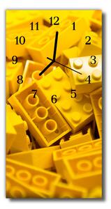 Zegar Szklany Pionowy Klocki lego żółty