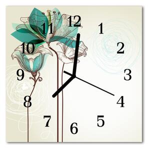 Zegar ścienny kwadrat Vintage kwiaty