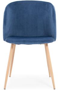 Krzesło fotelowe tapicerowane ANNA - granatowe