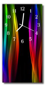Zegar Szklany Pionowy Nowoczesny Tęcza kolory kolorowy