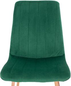 Krzesło welurowe SOFIA Gold - zieleń butelkowa