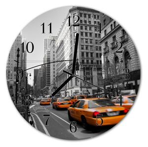 Zegar ścienny okrągły Taxi new york