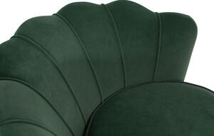Fotel tapicerowany MUSZLA AMORINITO - ciemna zieleń
