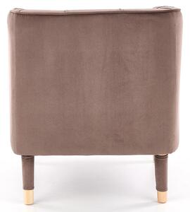 Fotel tapicerowany BALTIMORE retro- ciepły szary