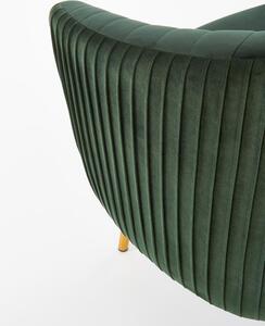 Wypoczynkowy fotel do salonu CROWN Gold - ciemna zieleń