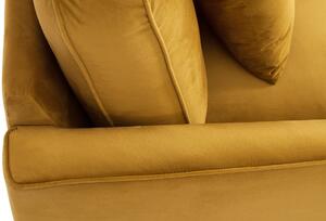 Miękki fotel tapicerowany z poduszką LIVERPOOL - musztardowy