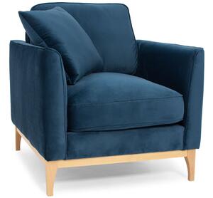 Fotel tapicerowany do salonu LIVERPOOL - ciemnoniebieski