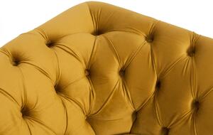 Duża sofa 2,5 os. glamour Chesterfield - musztardowy