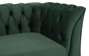 Sofa 2-osobowa w stylu angielskim Chesterfield - ciemnozielony