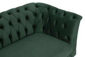 Pikowana sofa 2,5 osobowa Chesterfield - ciemnozielony