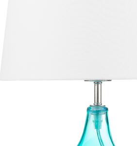 Nowoczesna lampa stołowa nocna oświetlenie salonu szklana niebieska Erzen Beliani