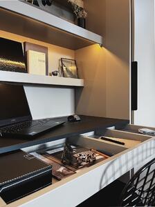 Regał z biurkiem, z szafą 1D z półkami Ufficio i nadstawką do wyboru