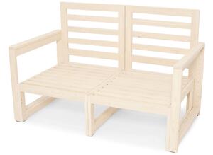 Drewniana sofa MALTA 2-osobowa biały/grafit