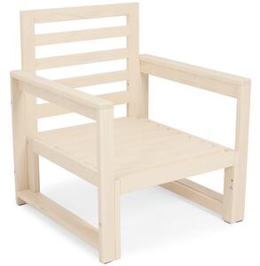 Drewniany fotel MALTA biały/grafit