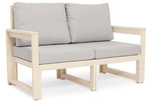 Ogrodowa sofa wypoczynkowa MALTA dla 2 osób biały/szary