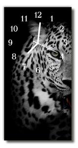 Zegar Szklany Pionowy Zwierzęta Tygrys Czarno-biały