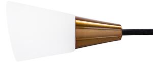 Lampa sufitowa wisząca metalowa biało-złota 6 kloszy mleczne szkło 133 cm Aroyo Beliani