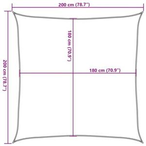 Żagiel ogrodowy hdpe kwadratowy 2x2 m, biały
