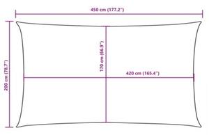 Prostokątny żagiel ogrodowy, tkanina oxford, 2x4,5 m, kremowy