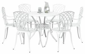 Zestaw mebli ogrodowych z aluminium odlewanego - stół i 6 krzeseł w tradycyjnym stylu