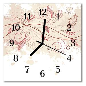 Zegar ścienny kwadrat Sztuka kwiatowa
