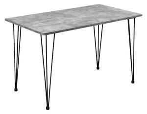 Stół do jadalni In And OutdoorMatch Salvo - 120x70x75 cm - MDF i stal - szary - wygląd betonu