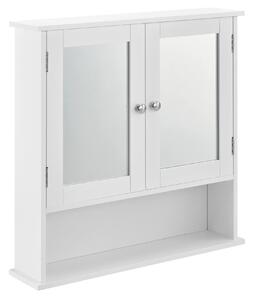 In And OutdoorMatch Szafka łazienkowa Jacquelyn - z lustrem - szafka z lustrem - 58 x 56 x 13 cm - biała - MDF i szkło - 2 półki i 1 otwarty schowek - nowoczesny design