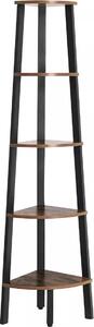 In And OutdoorMatch Industrialne meble narożne Yiska - półka - półka narożna - regał - półka narożna - szafki - metal - brązowy/czarny - 34x34x159 cm
