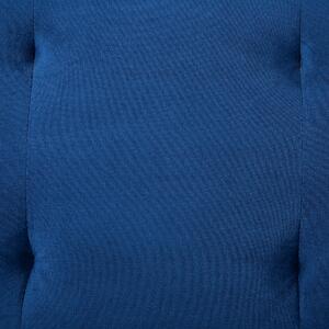 Sofa rozkładana 3-osobowa welurowa pikowana tapicerka ciemnoniebieska Selnes Beliani