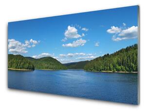 Obraz Szklany Jezioro Las Krajobraz