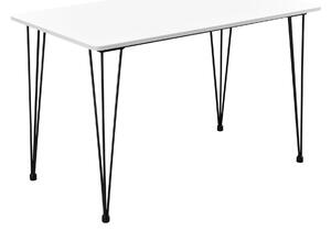 In And OutdoorMatch stół jadalniany Veinno - 120x70x75 cm - MDF i stal - Biały - Elegancki i minimalistyczny stół