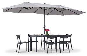 Podwójny parasol ogrodowy Merida 2,7 x 4,5 m szary Garden Point